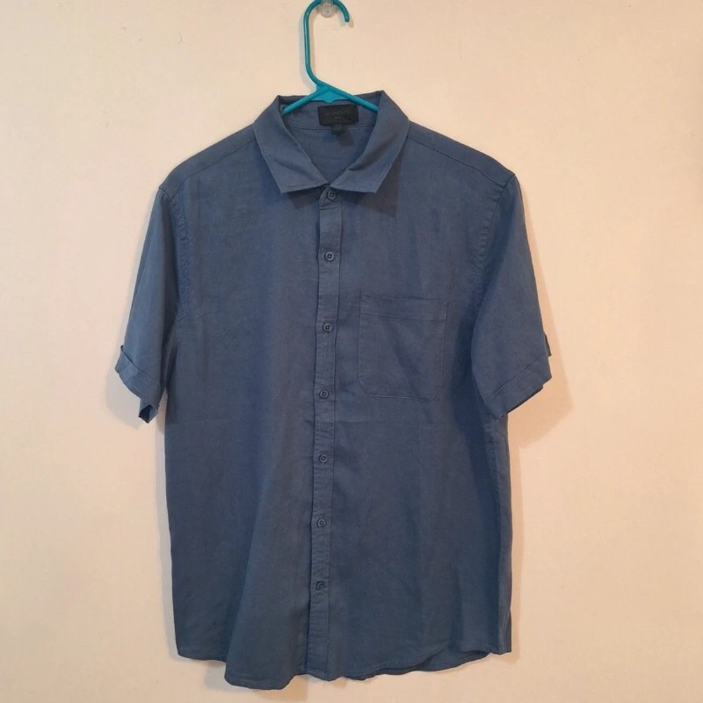 Men's Blue Short Sleeve Shirt